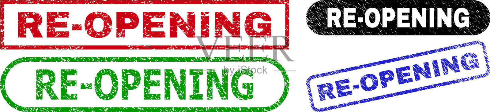 重新打开带有划痕的矩形水印插画图片素材