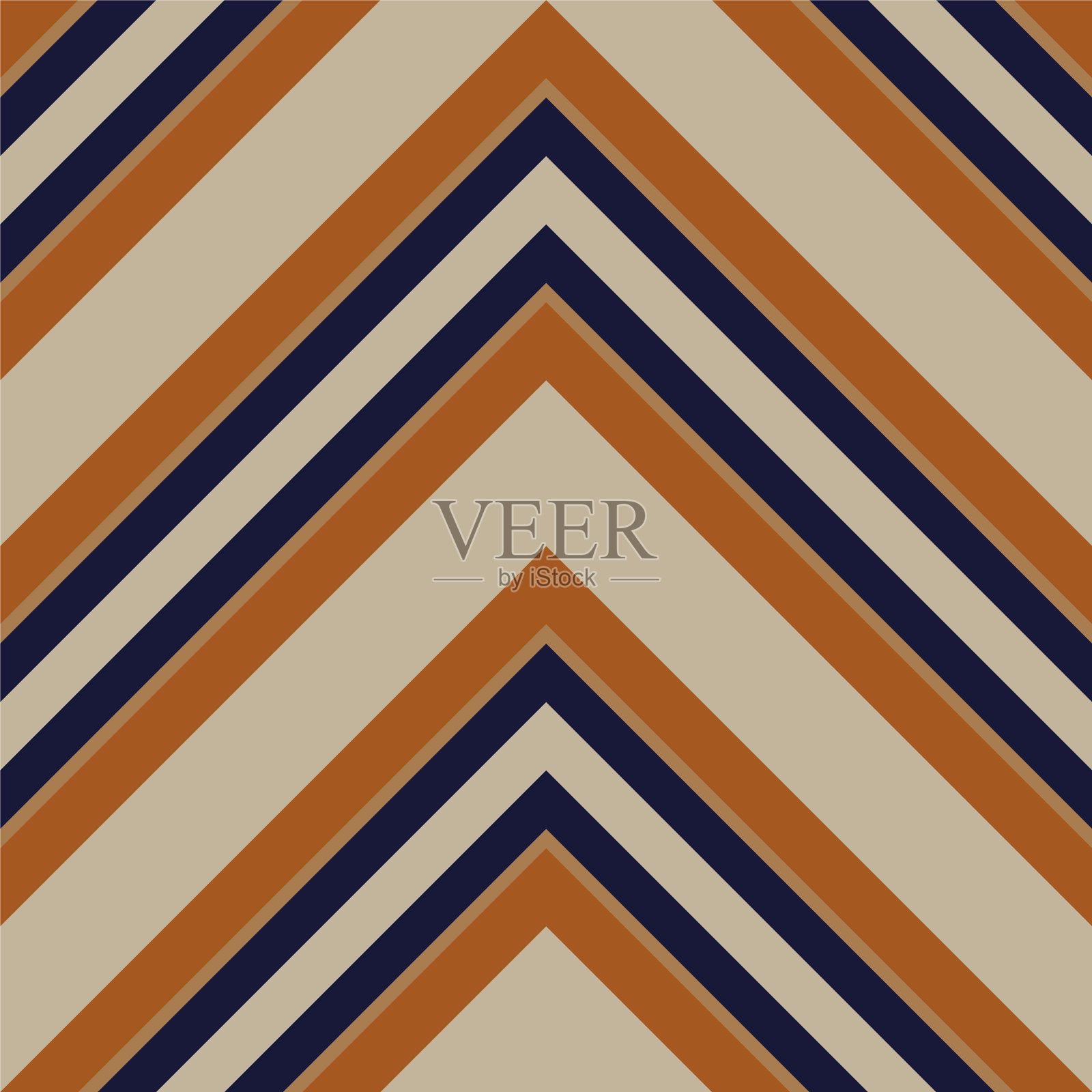 橙色人字形斜条纹无缝图案插画图片素材