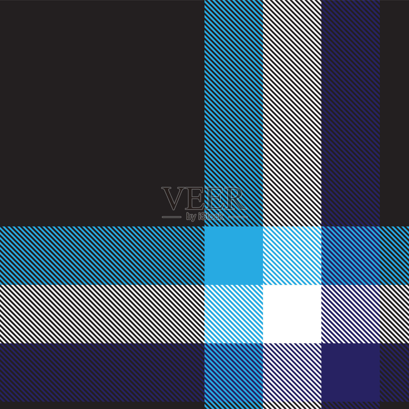 蓝色渐变格子纹理无缝图案插画图片素材