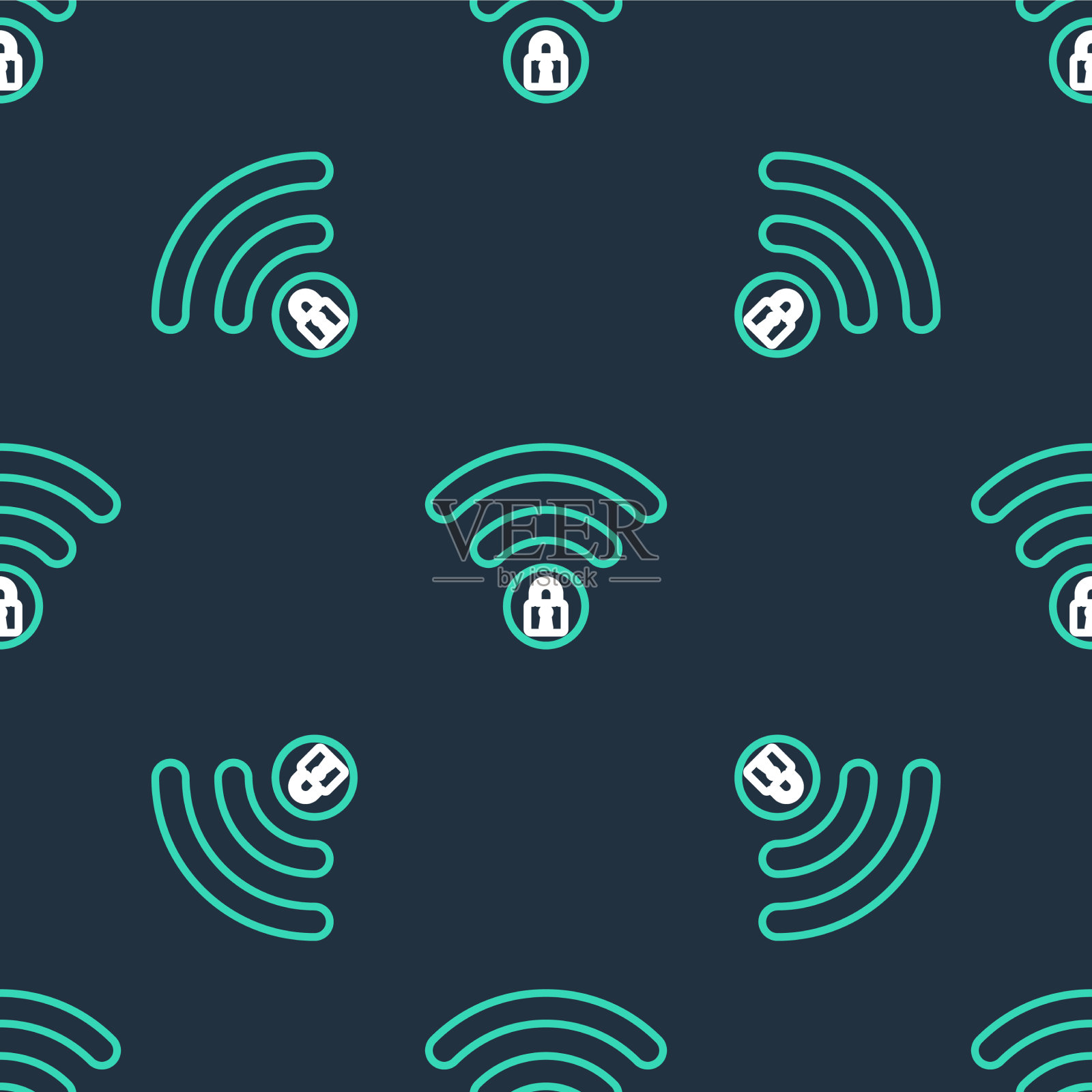 线路wifi锁定标志图标隔离无缝插画图片素材