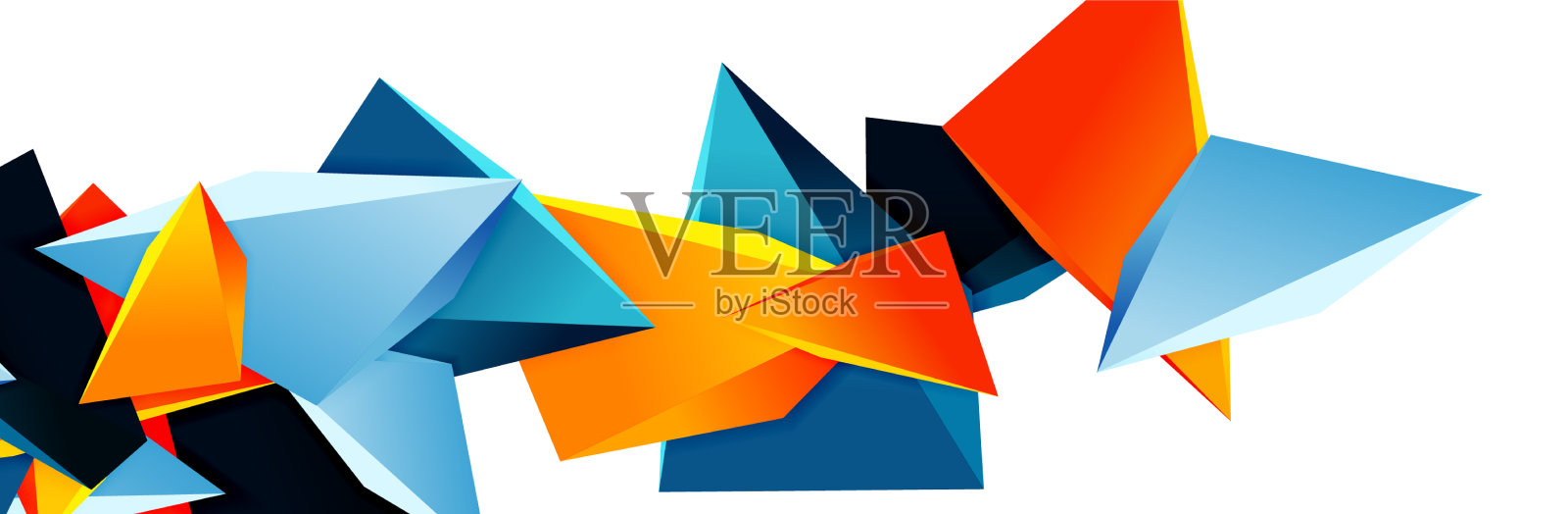 三角形镶嵌抽象背景三维三角形设计元素图片