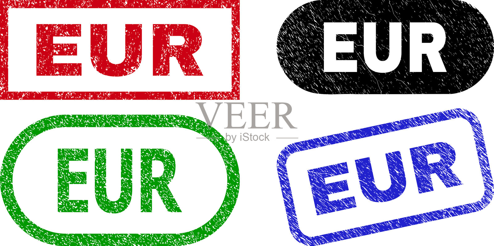 欧洲矩形水印与刮花风格插画图片素材