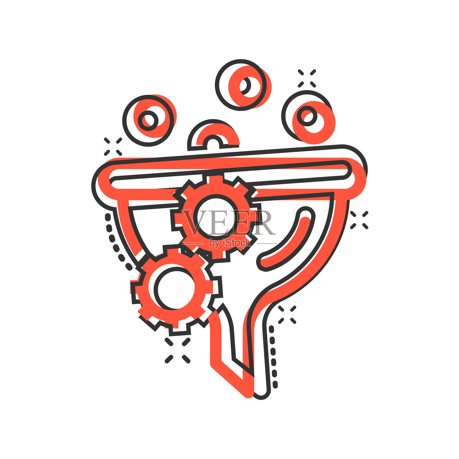 滤镜图标在漫画风格漏斗卡通上图标素材