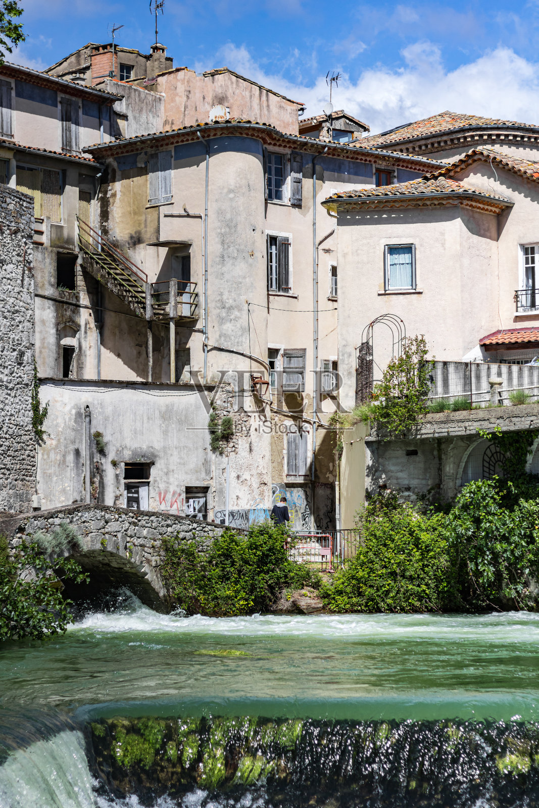 中世纪村庄Sauve (Occitanie,法国)照片摄影图片