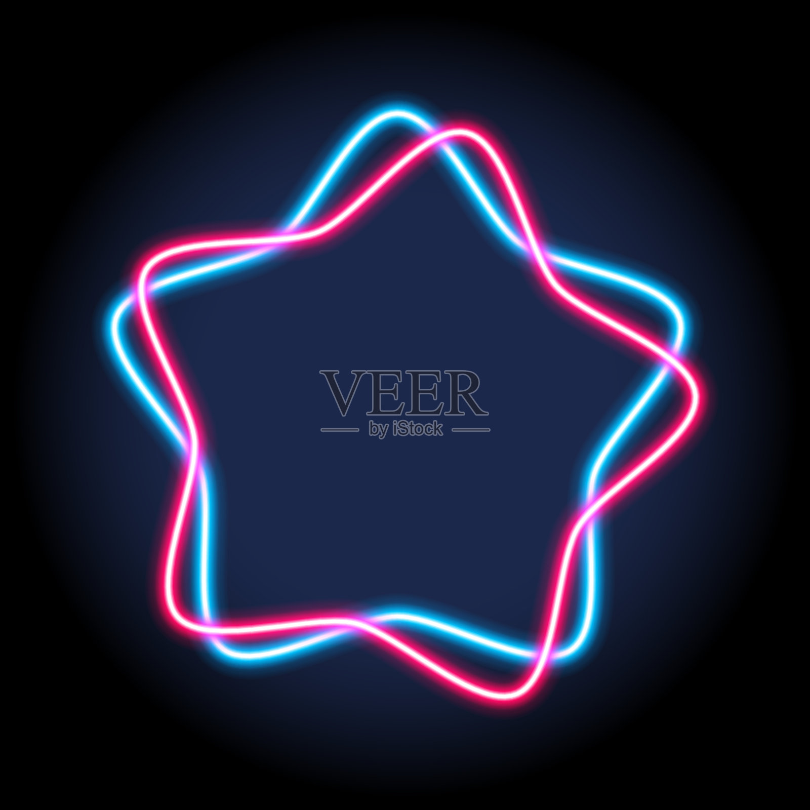 明亮的装饰夜光框,具有闪亮效果插画图片素材