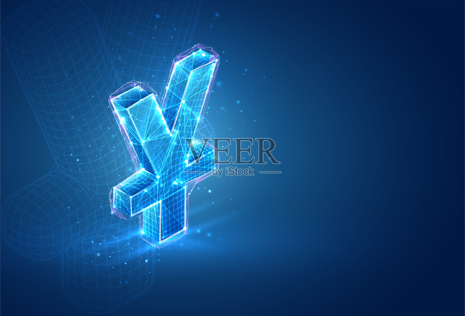3d矢量符号,蓝色背景上的体积对象。业务和演示的布局插画图片素材