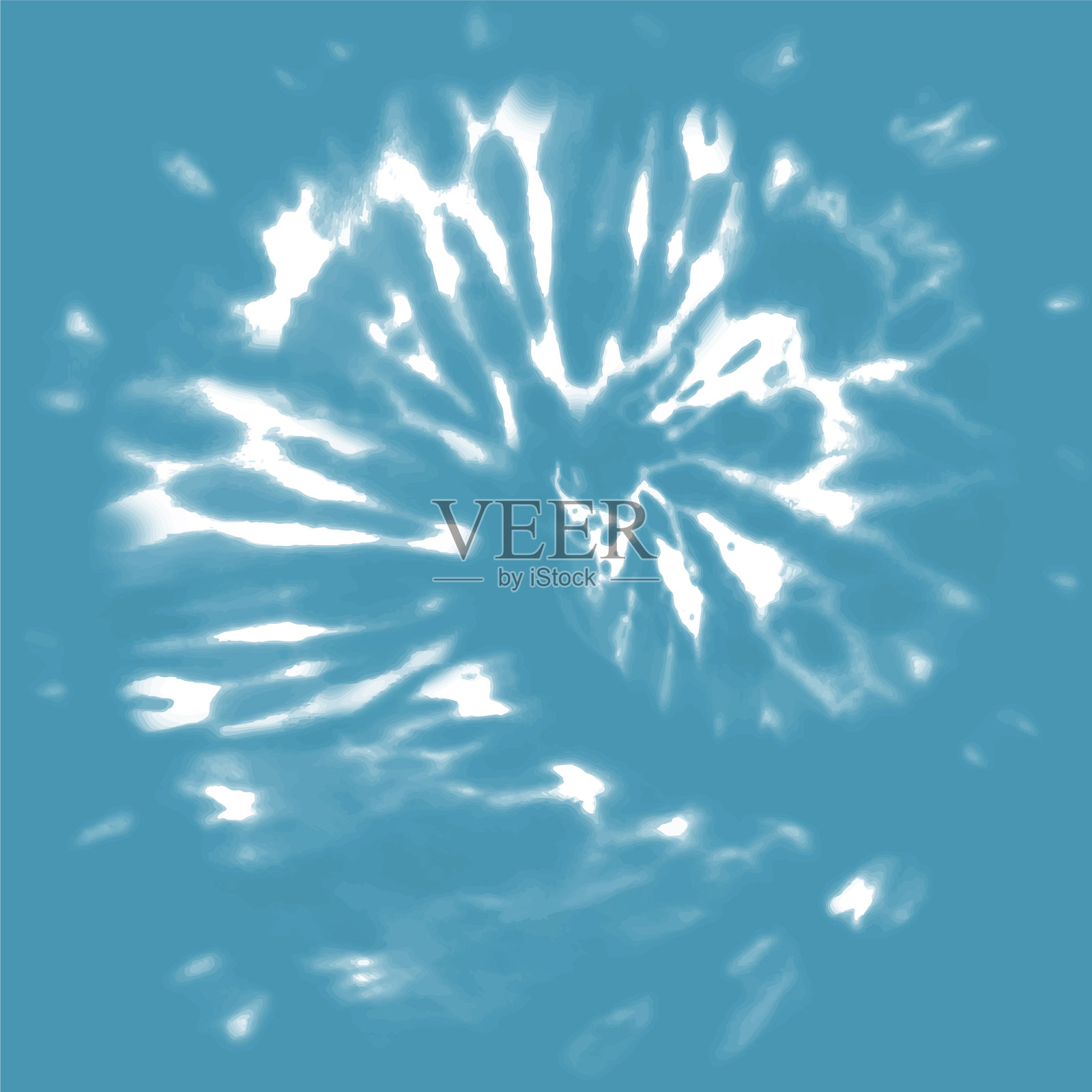 扎染螺旋式shibori蓝,蓝绿色,蓝松石白色插画图片素材