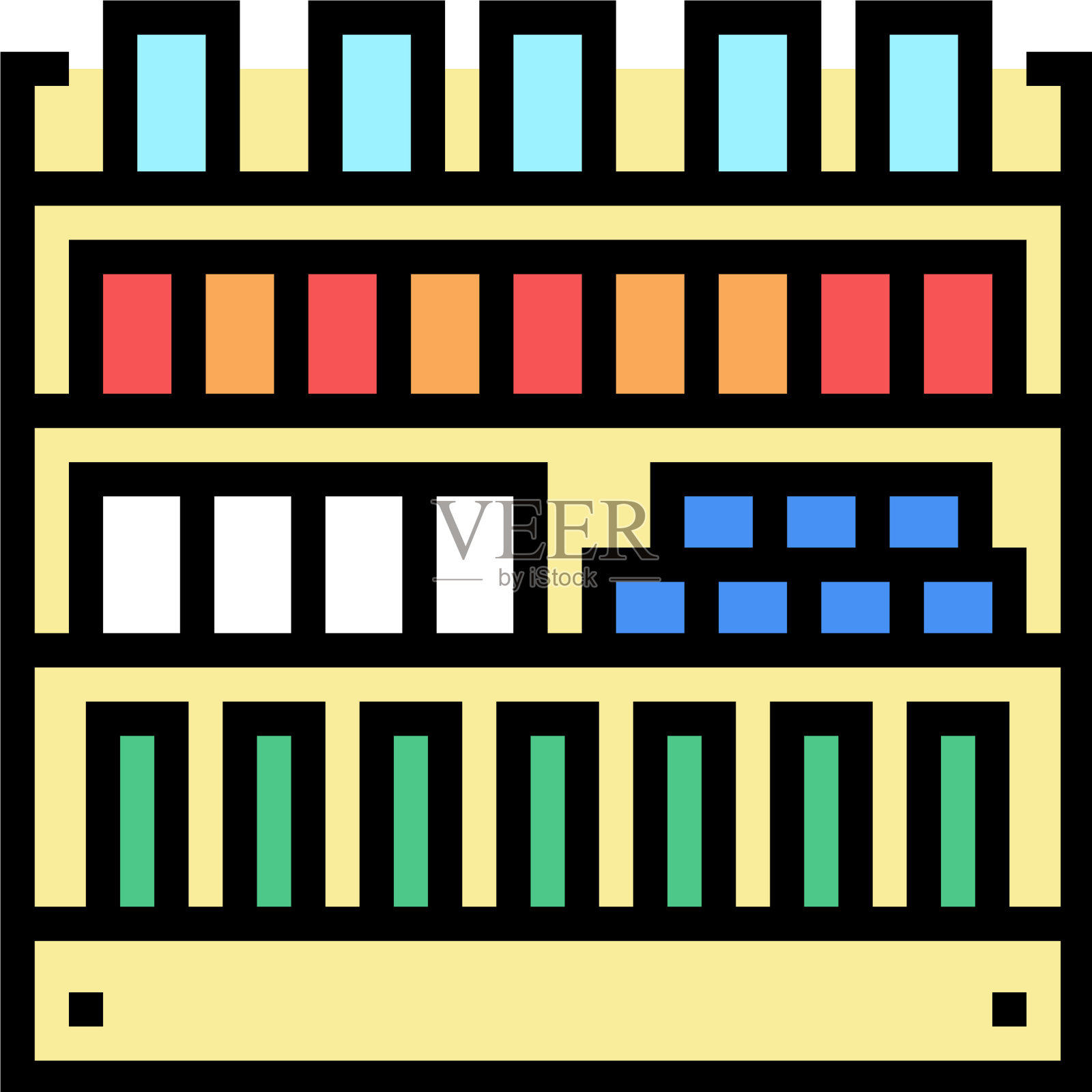 食物柜台颜色图标平坦图标素材