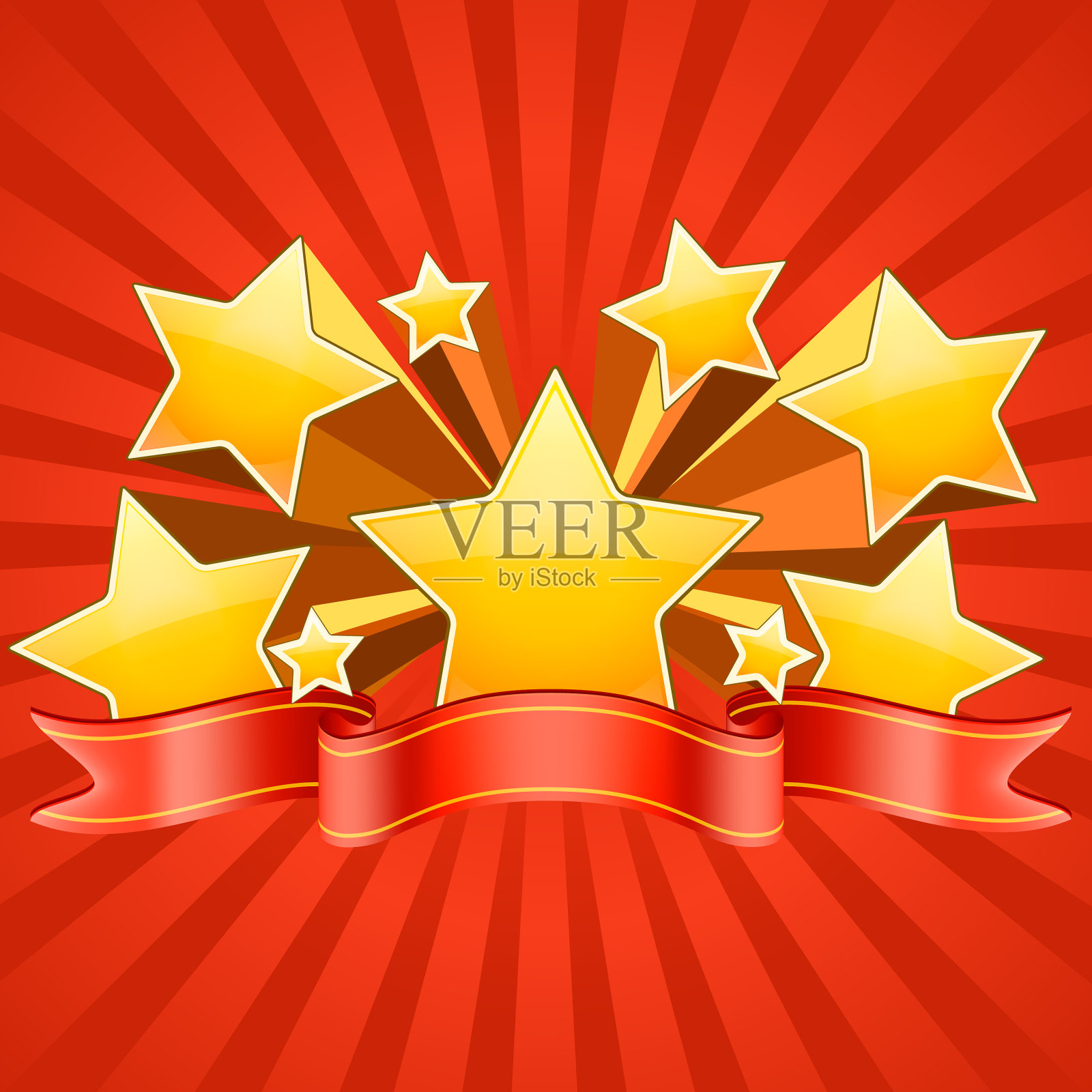 红星爆发背景插画图片素材