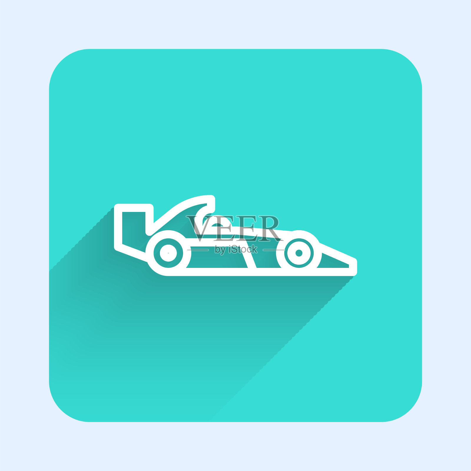 白线与f1赛车图标隔离插画图片素材