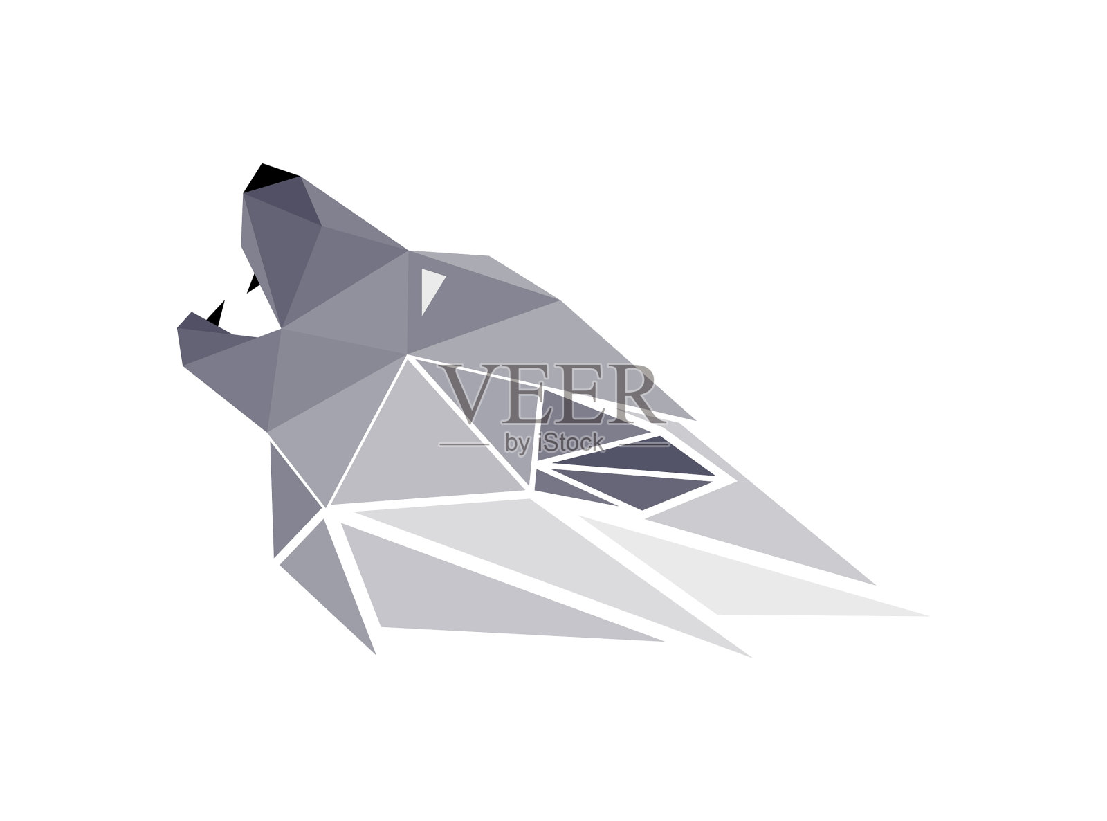 狼在低多边形风格的数字艺术插画图片素材