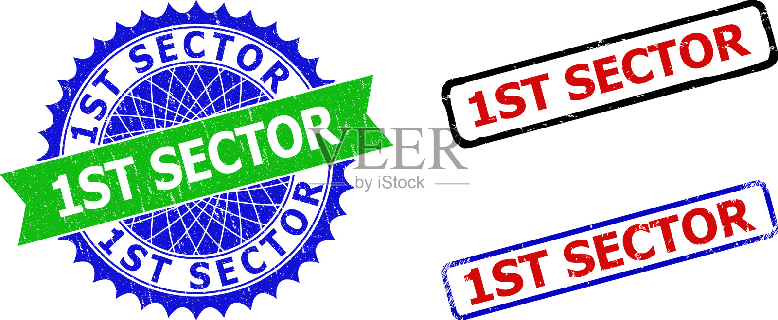 第一扇形玫瑰和矩形双色插画图片素材