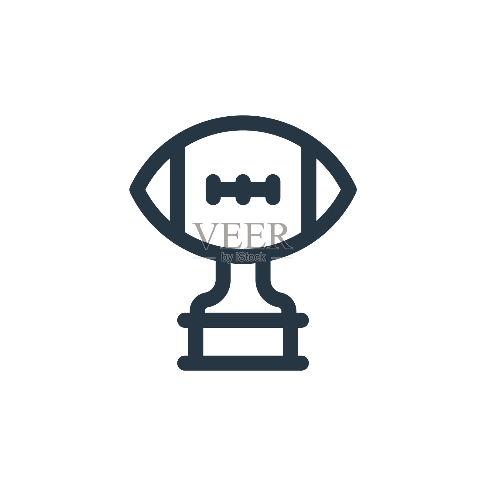 美式足球奖杯线性图标插画图片素材