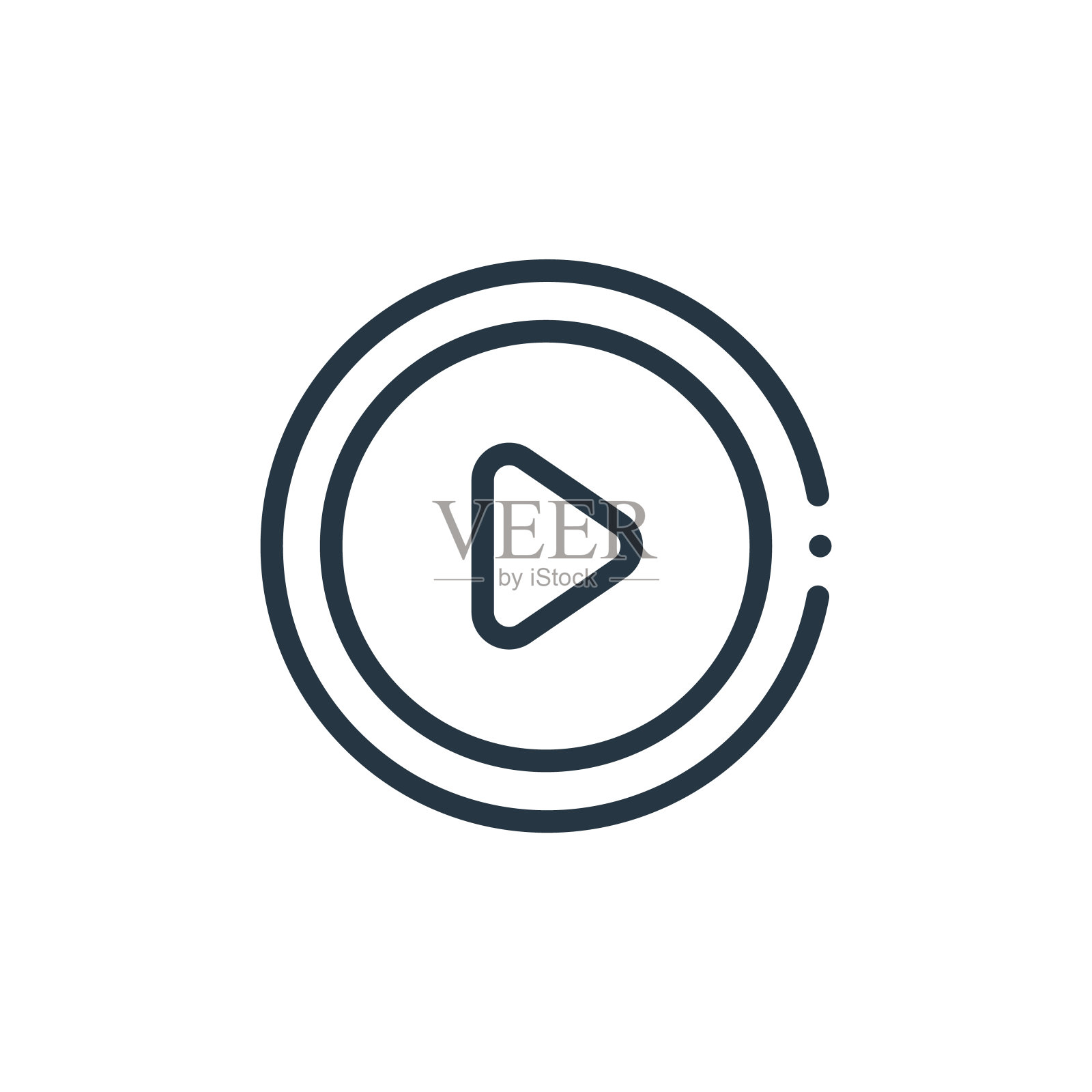 播放图标矢量从音乐概念。细线插图玩可编辑的笔触。播放线性符号使用在网页和移动应用程序,标志,印刷媒体。图标素材