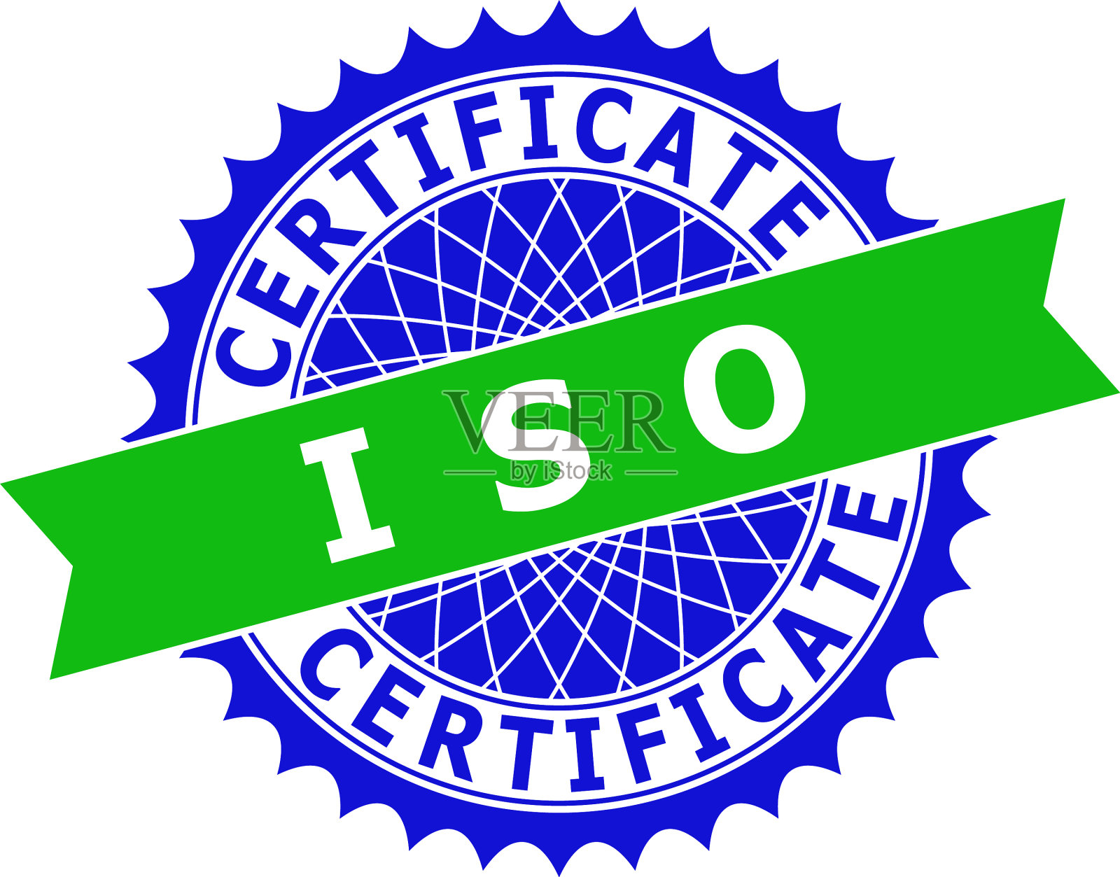 Iso证书双色干净玫瑰形模板插画图片素材