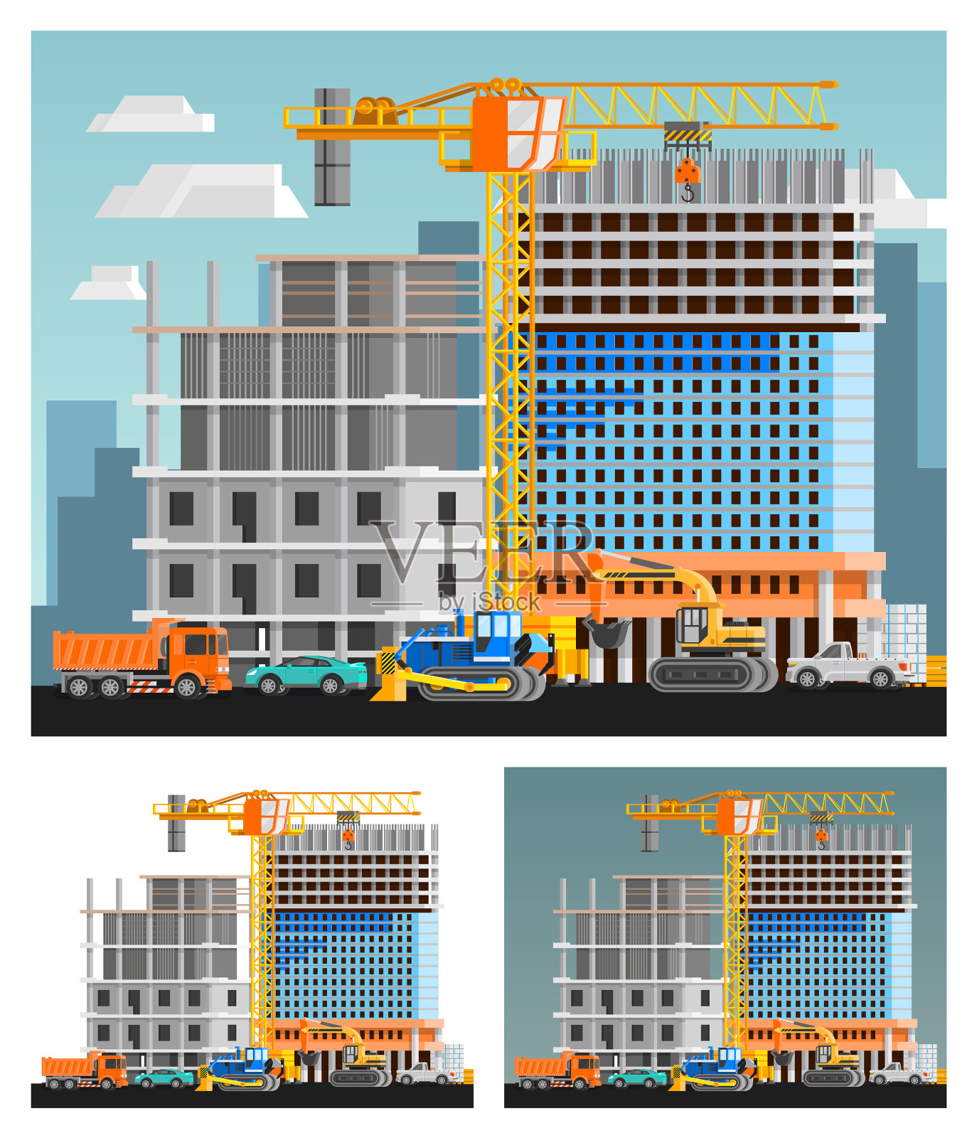建筑和城市组成集图标素材
