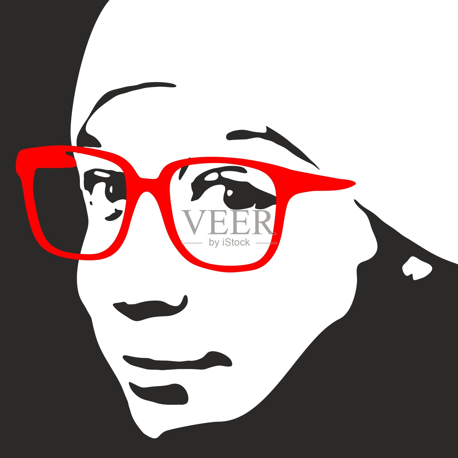 一个女性头部的剪影。美丽和时尚设计元素图片