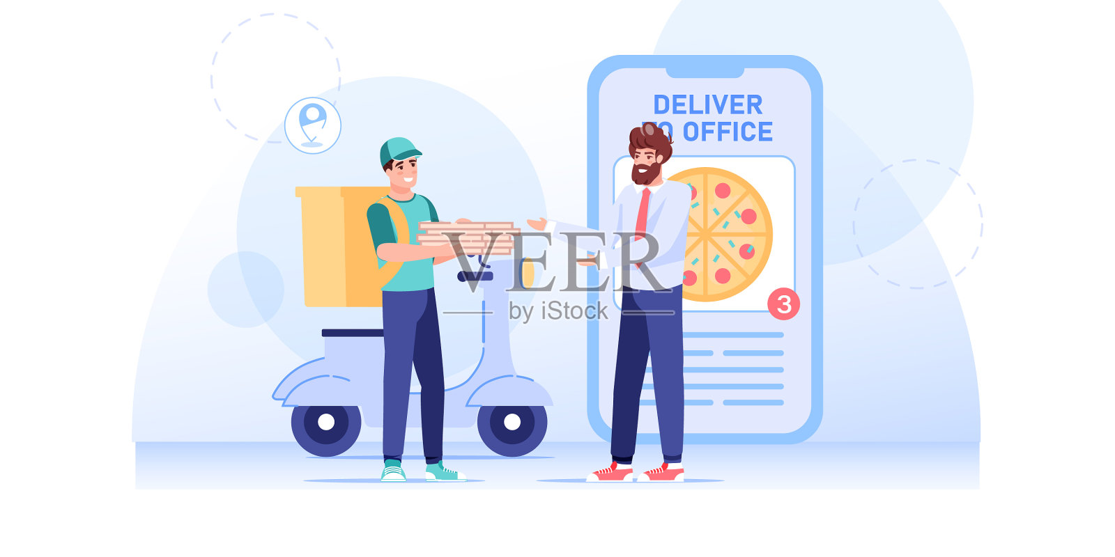 扁平的卡通人物接受网上购买插画图片素材