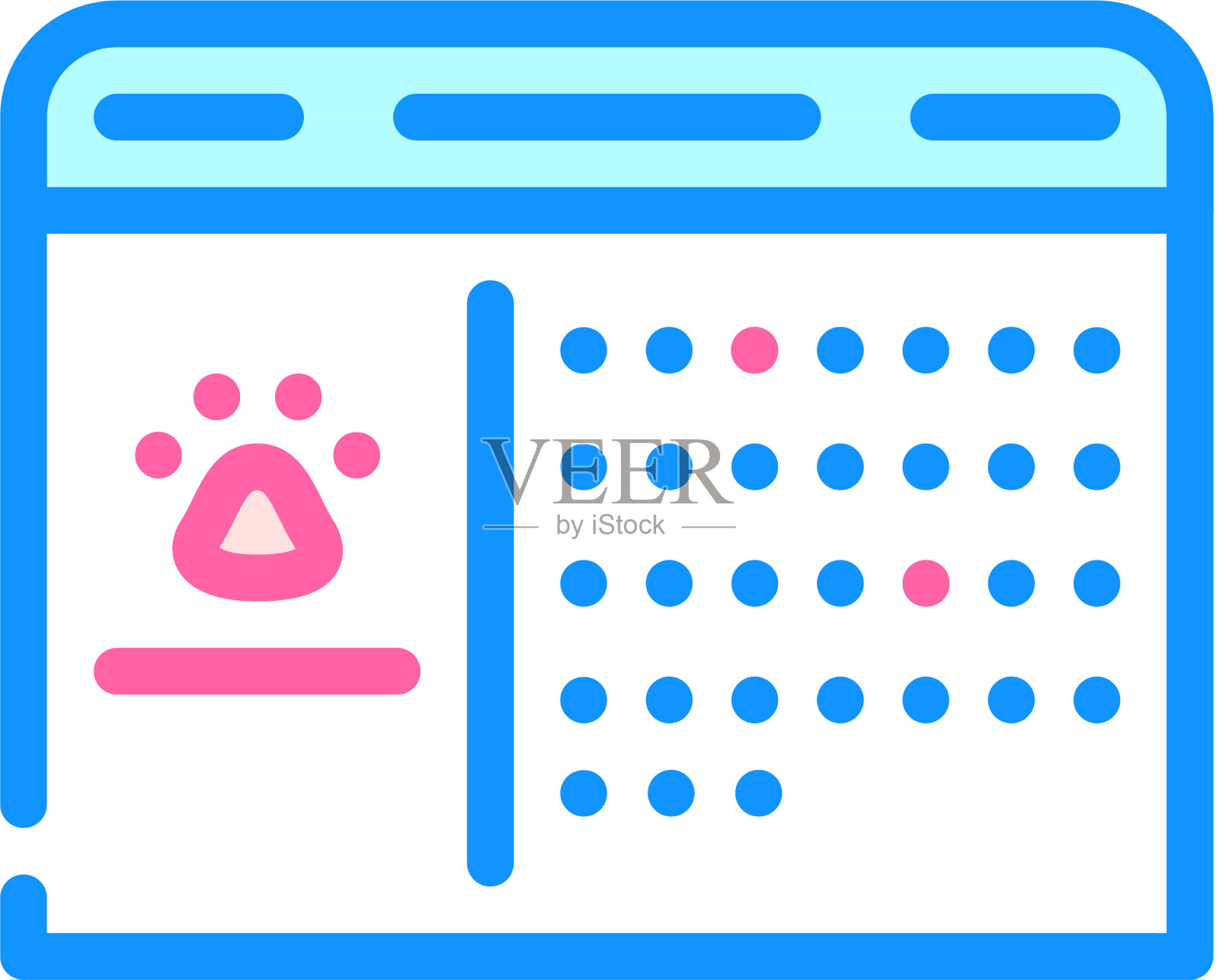 访问日期美容师颜色图标插画图片素材