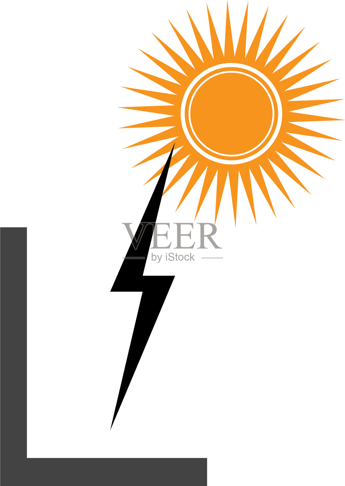 太阳电插画图片素材