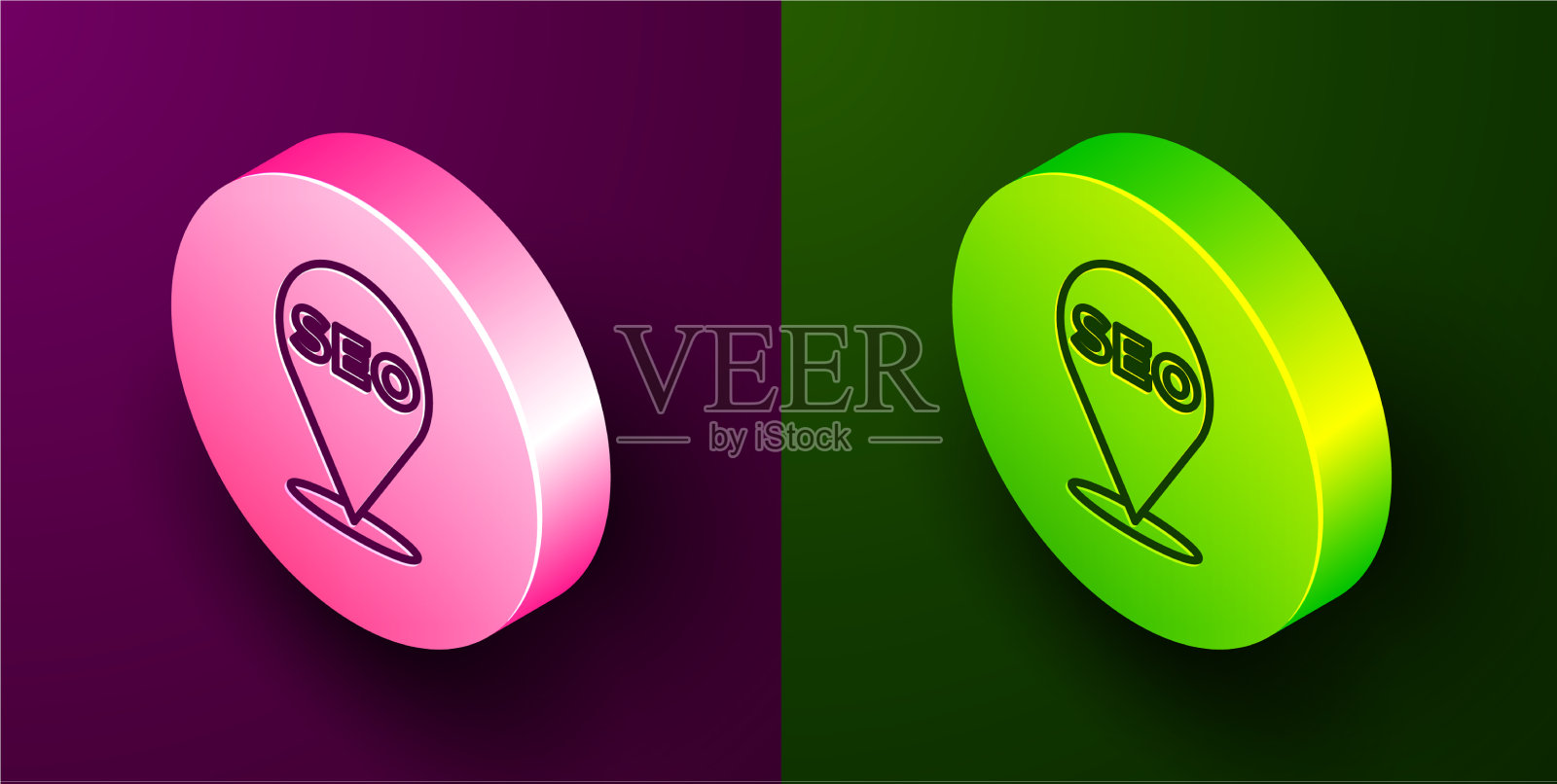 seo优化图标隔离上的等距线图标素材