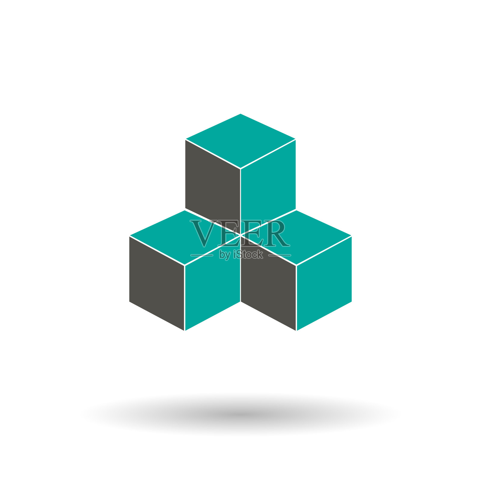 立方体图标,一个简单的孤立图标设计元素图片