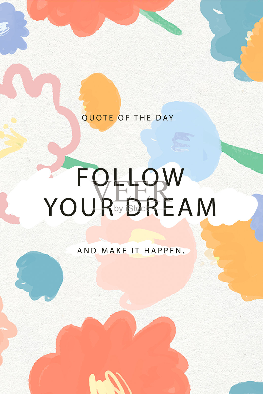 追随你的梦想报价模板花卉插画图片素材
