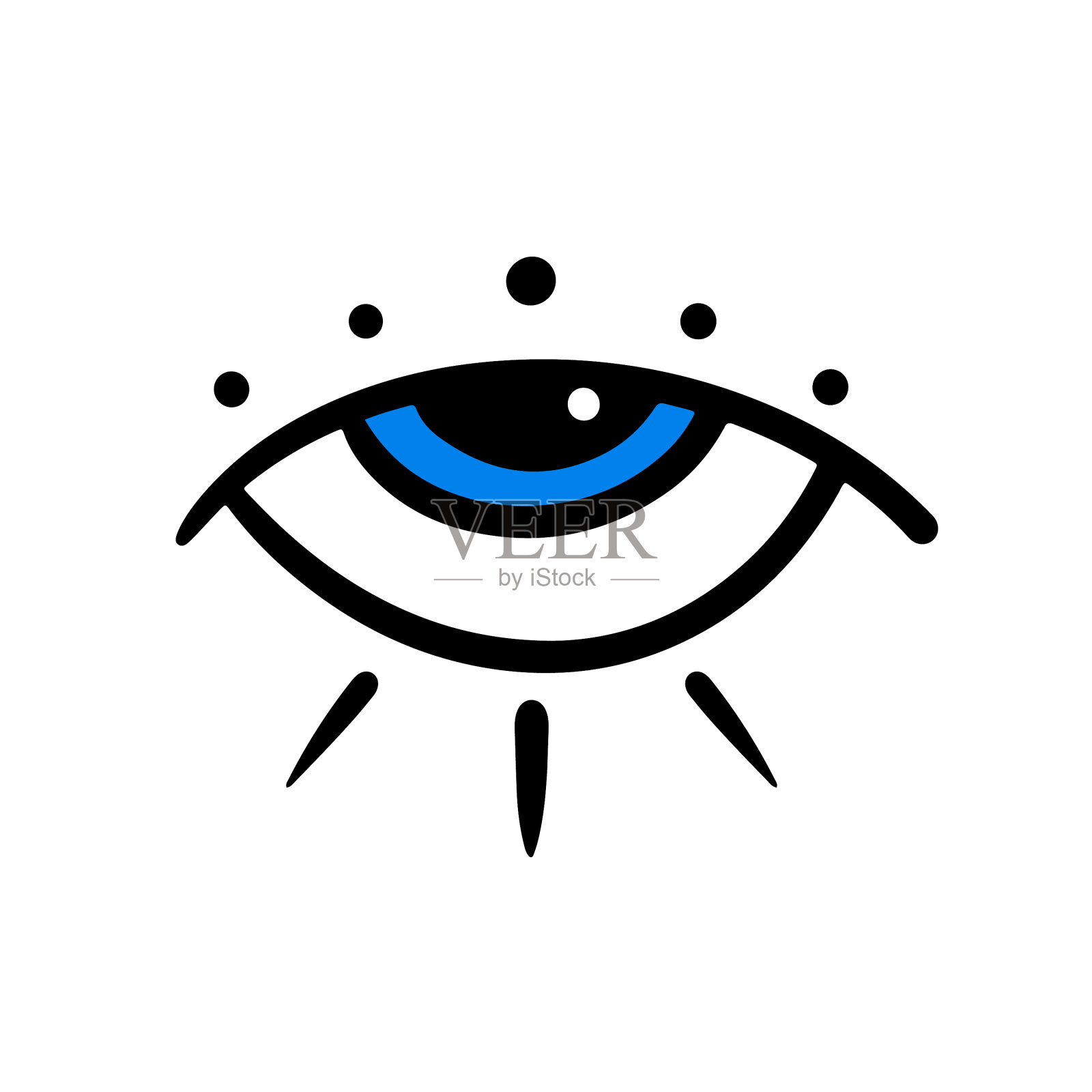 装饰蓝眼睛图标插画图片素材