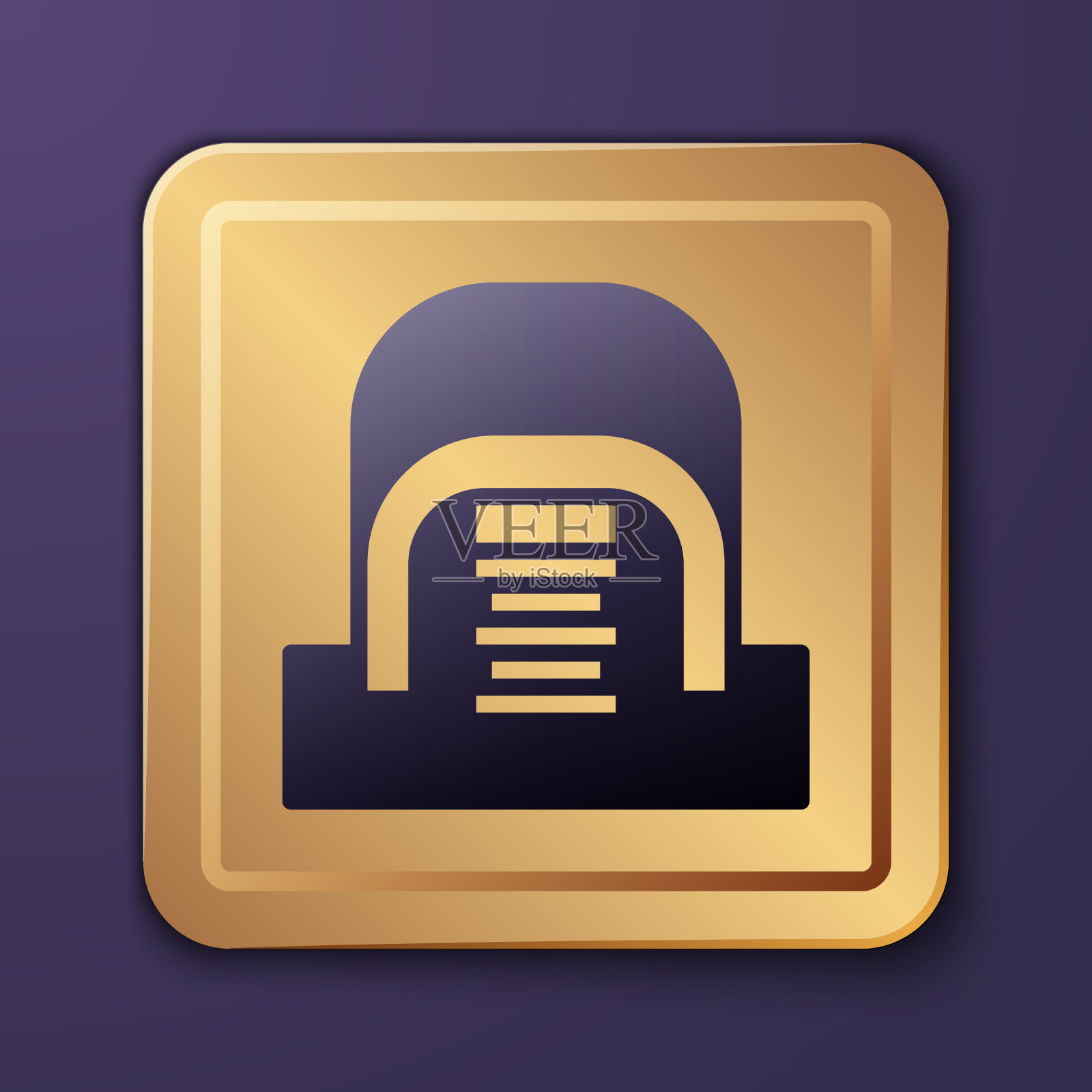 紫色机库与服务器图标隔离在紫色插画图片素材