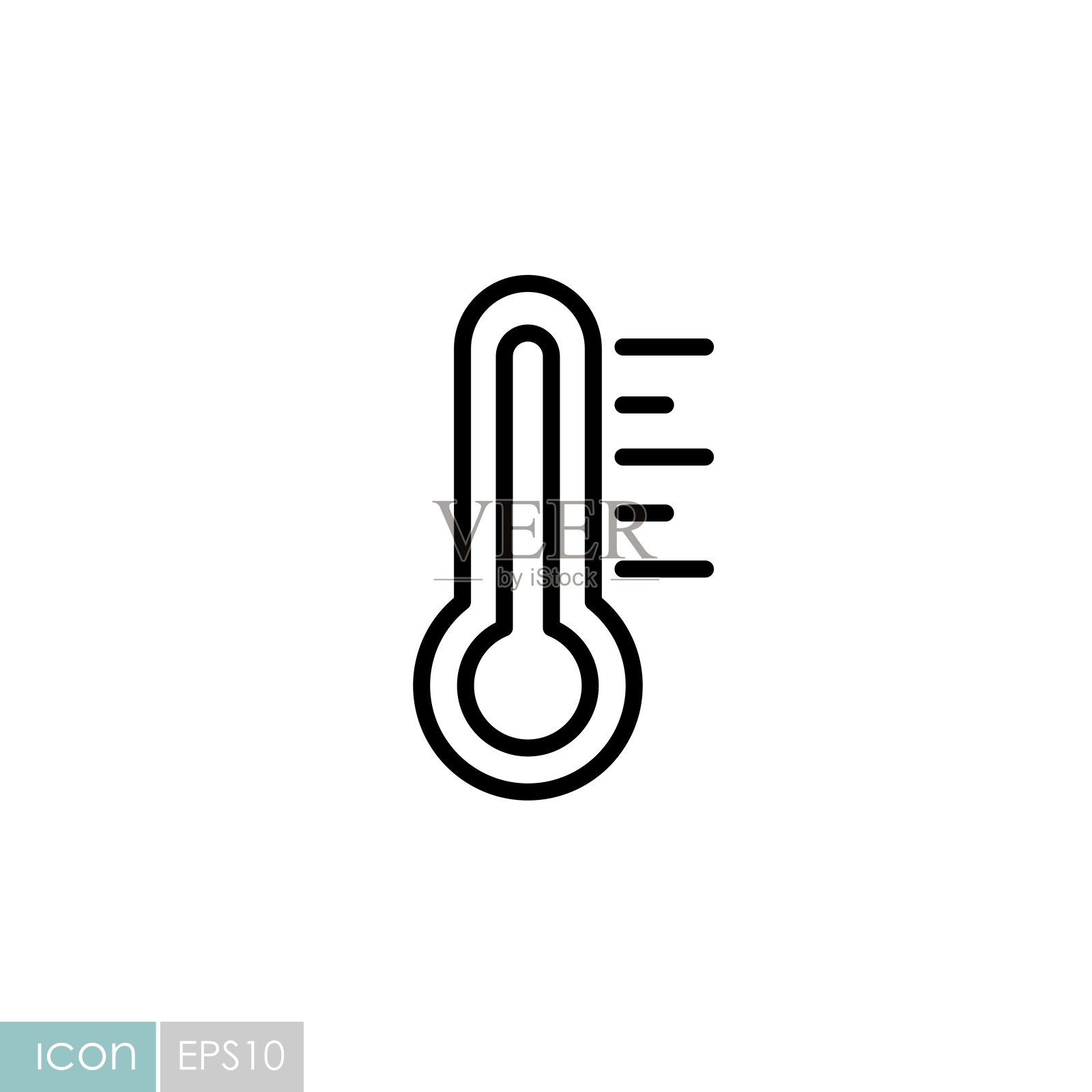 温度计热的热矢量图标。天气符号图标素材