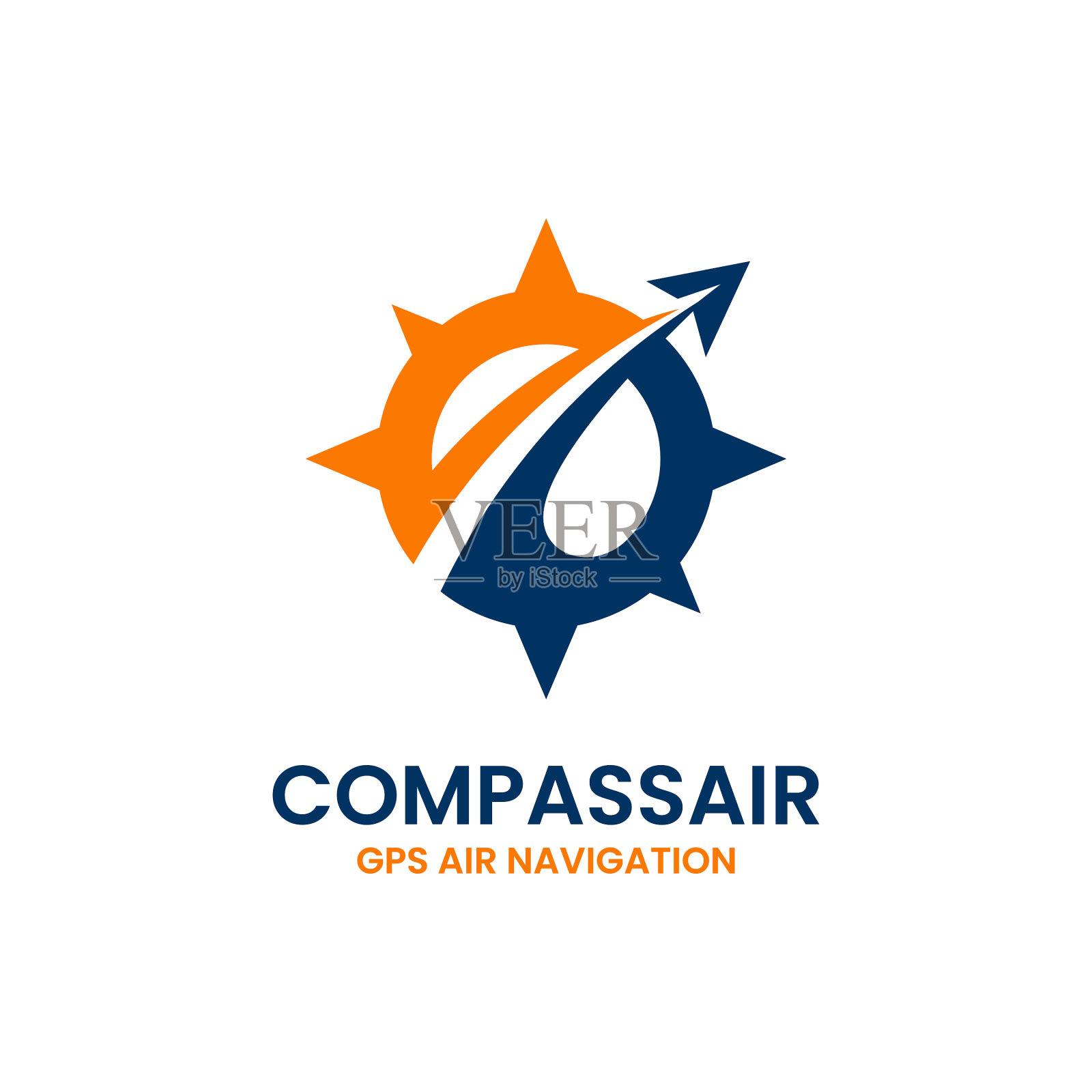 旅行指南针标识设计模板概念插画图片素材