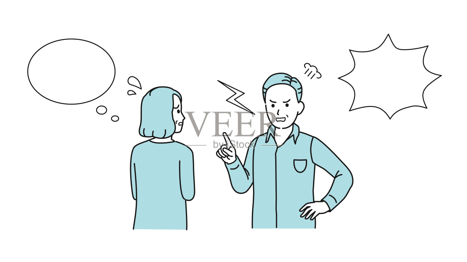 生气中年男子插画插画图片素材