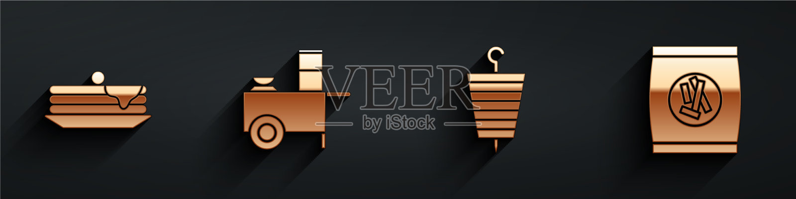 设置叠煎饼快餐车图标素材