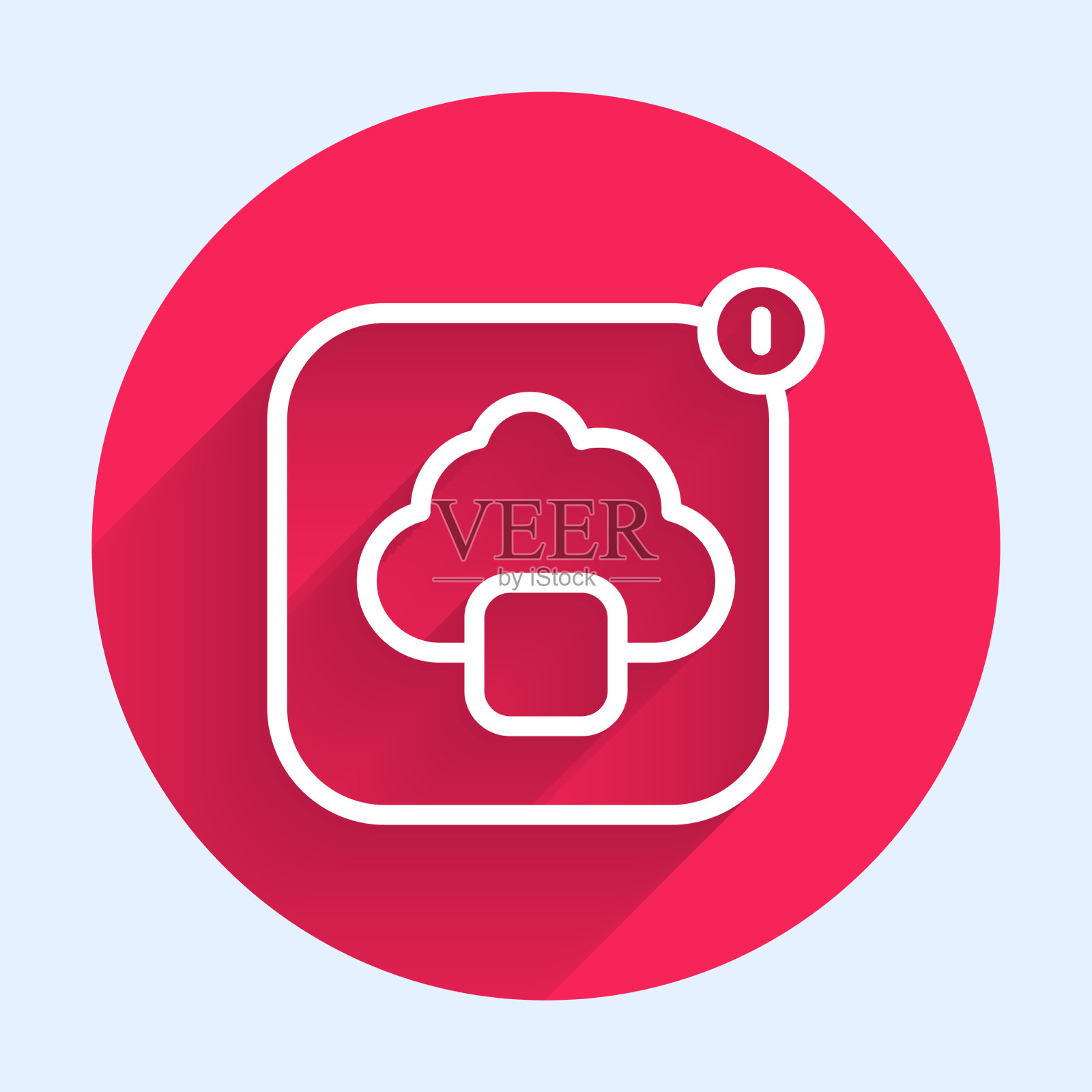 白线云技术数据传输和图标素材