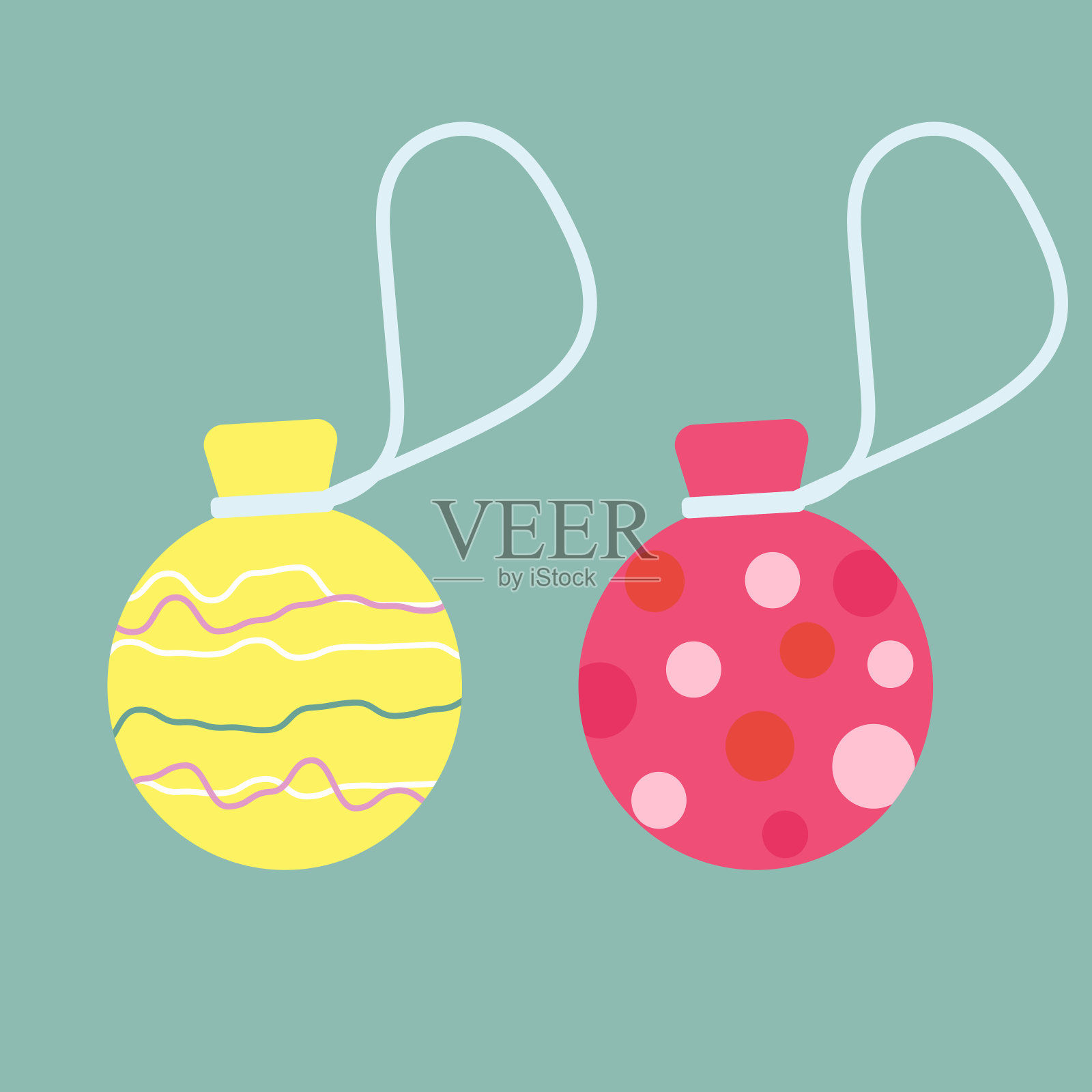 简单可爱的溜溜球舀插图,平面设计插画图片素材