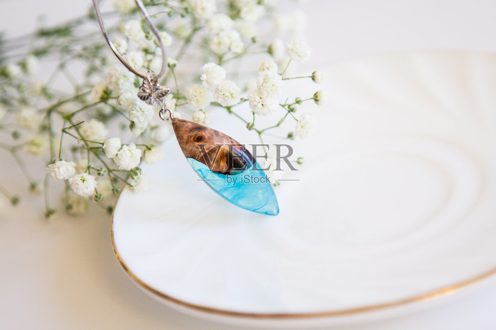 真花环氧树脂,珠宝照片摄影图片