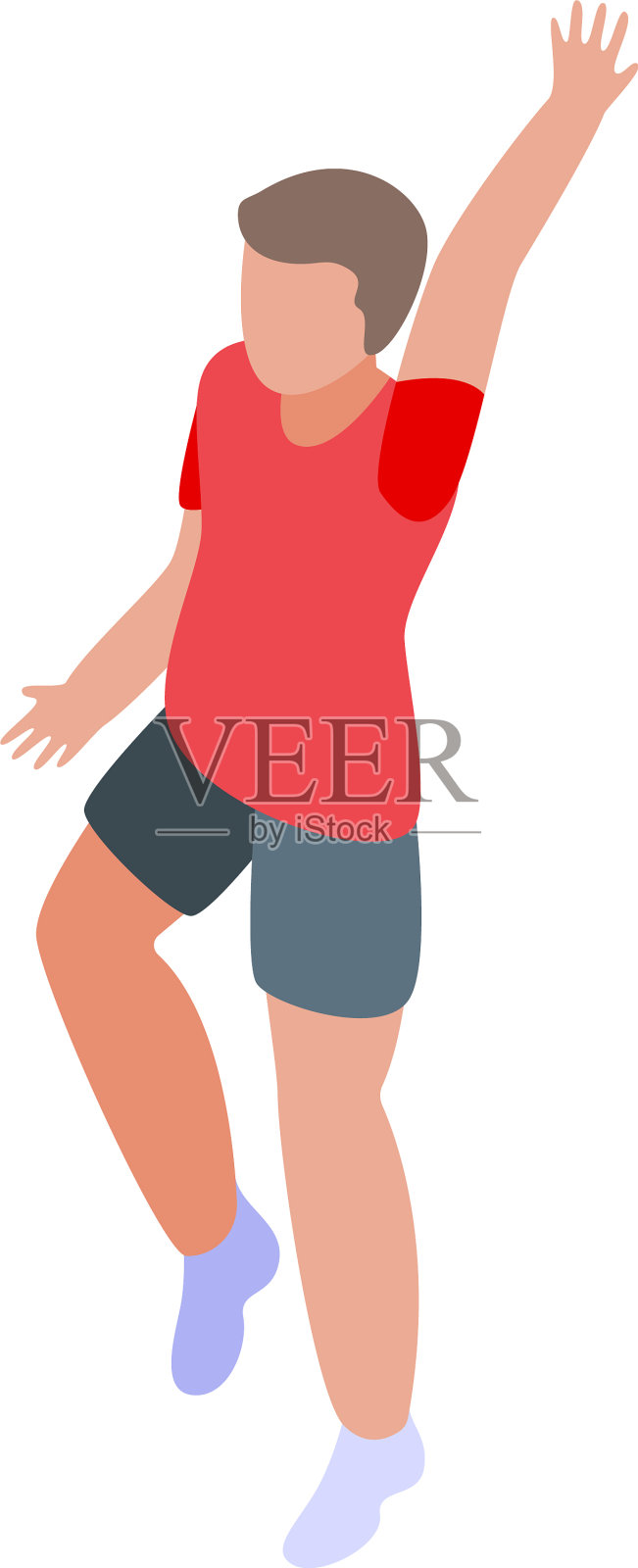 排球运动员攻击图标等距风格插画图片素材