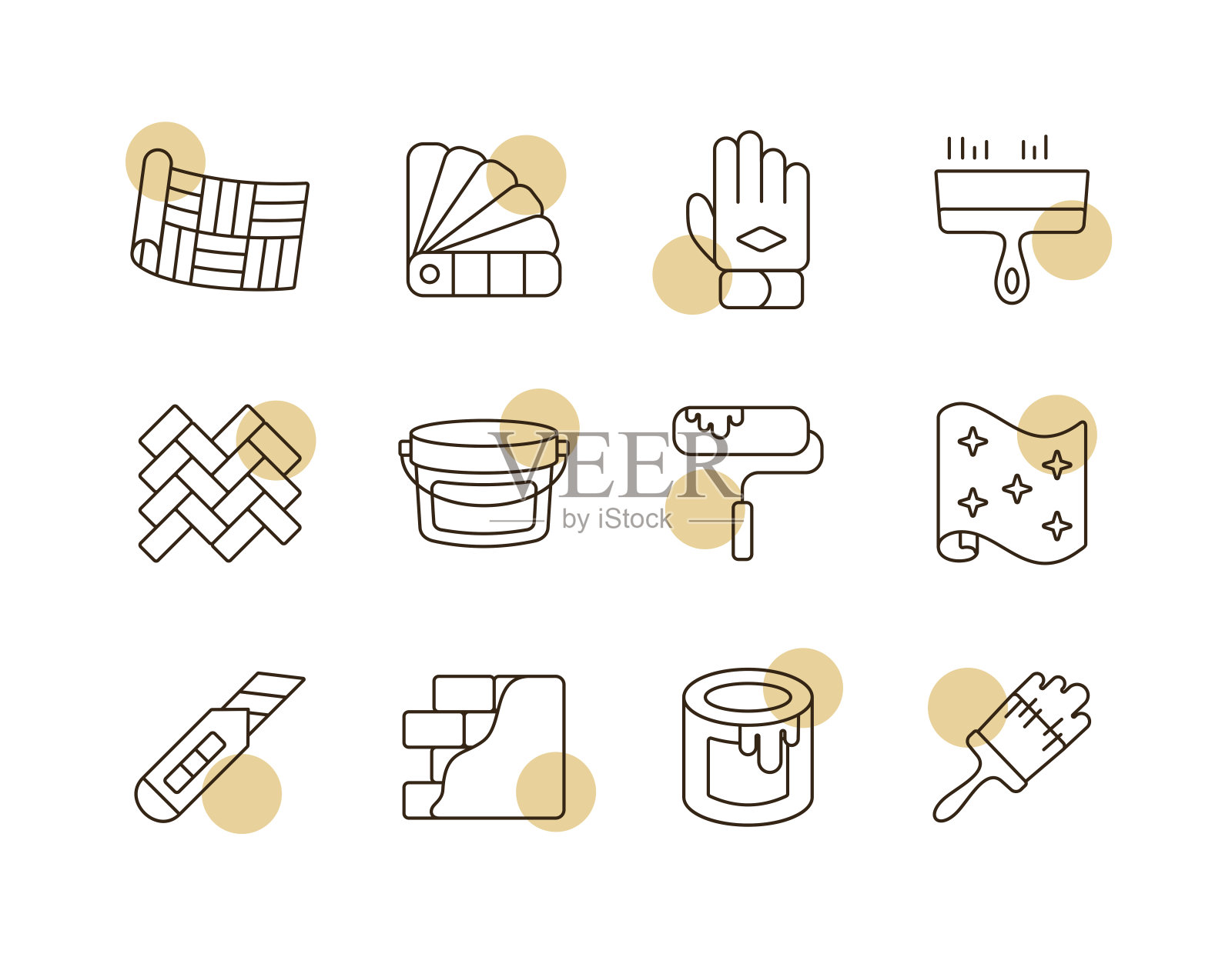 家居修复,重塑,重新装修矢量图标设置图标素材