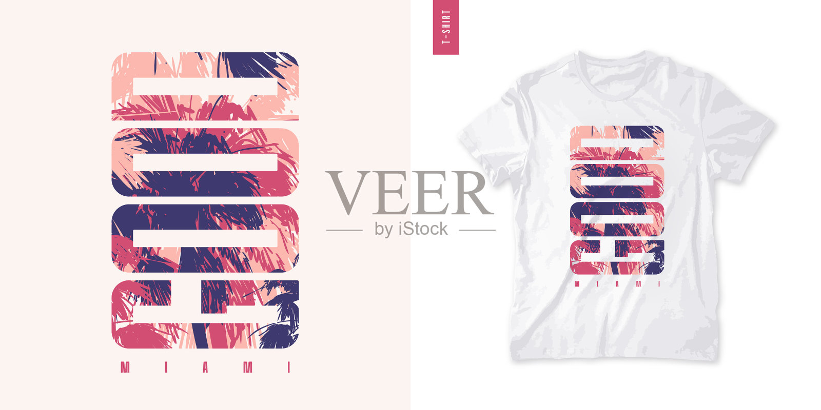 迈阿密图形t恤设计印刷印刷插画图片素材