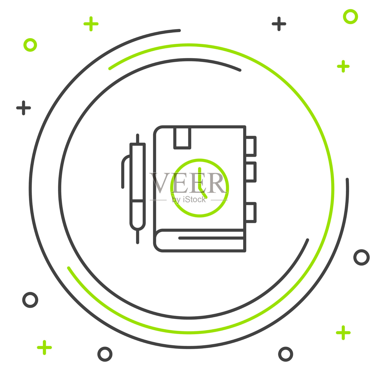 行日常纸记事本图标孤立在白色插画图片素材