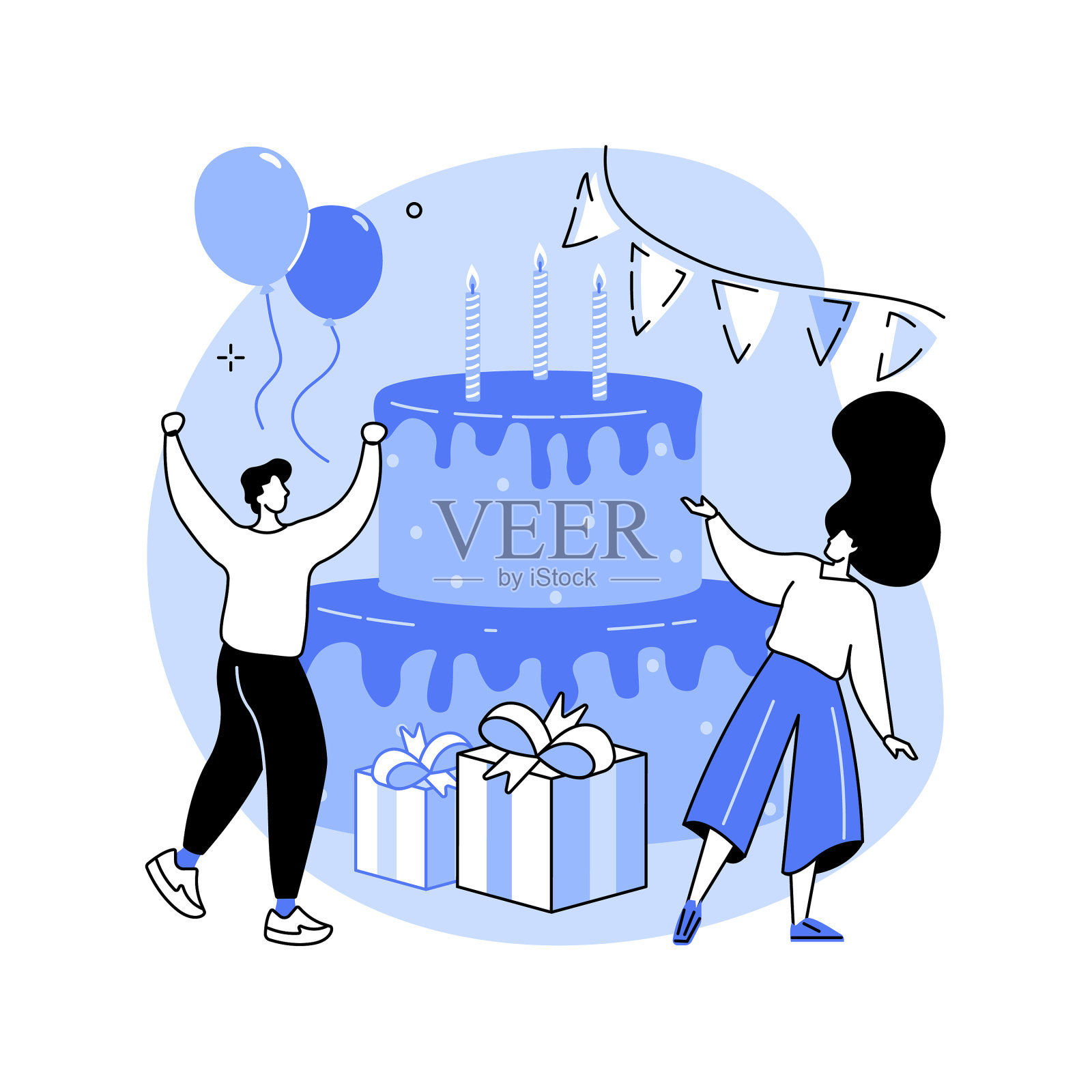 生日聚会抽象概念设计元素图片