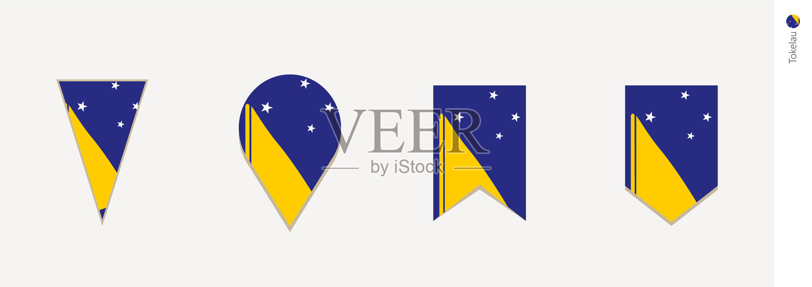 托克劳国旗垂直设计插画图片素材