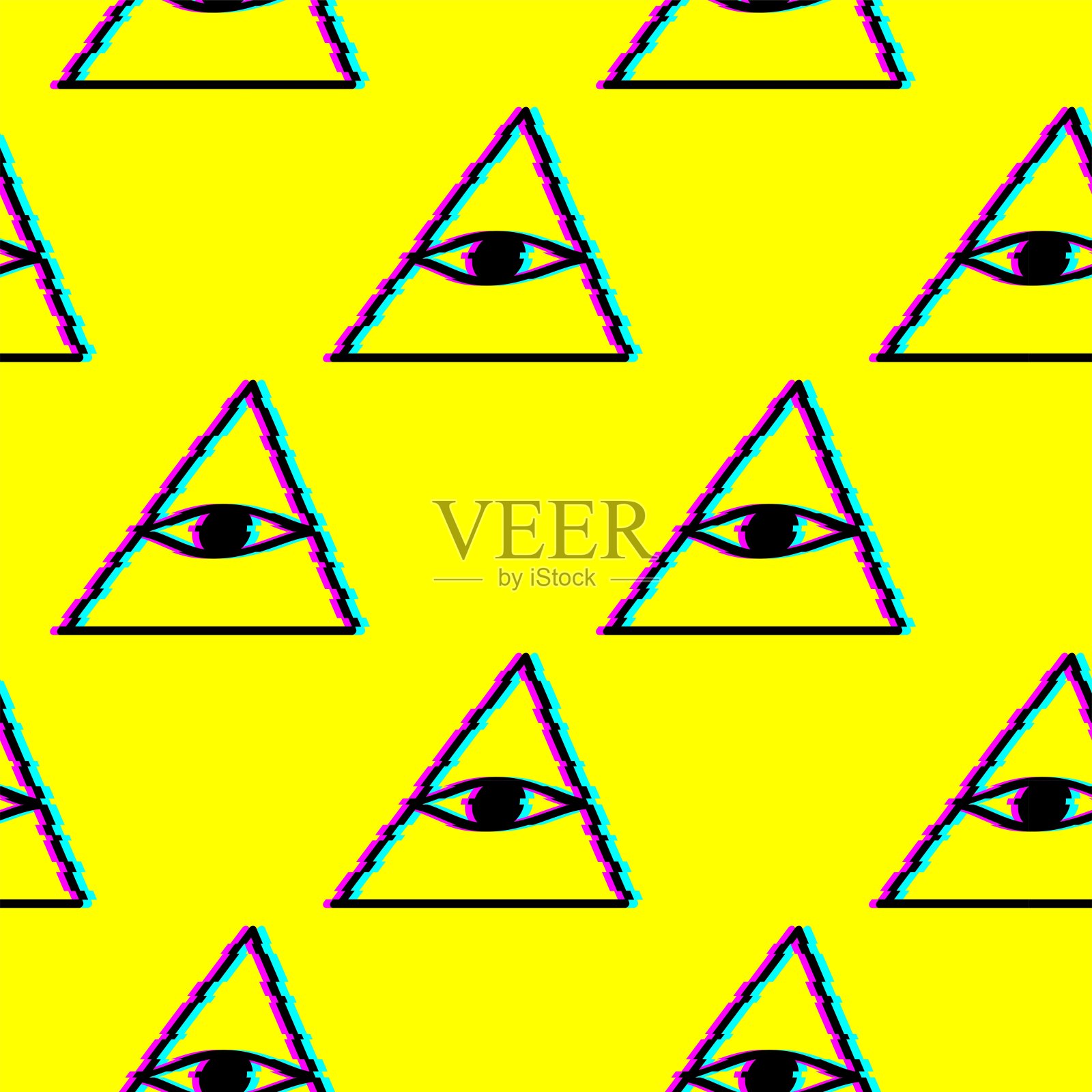 古埃及神秘的象征。矢量孤立可编辑的黑色图标。阴谋论。埃及异教信仰。古埃及的宗教。象形文字。魔法护身符。石匠。Freemasony。无缝模式。插画图片素材