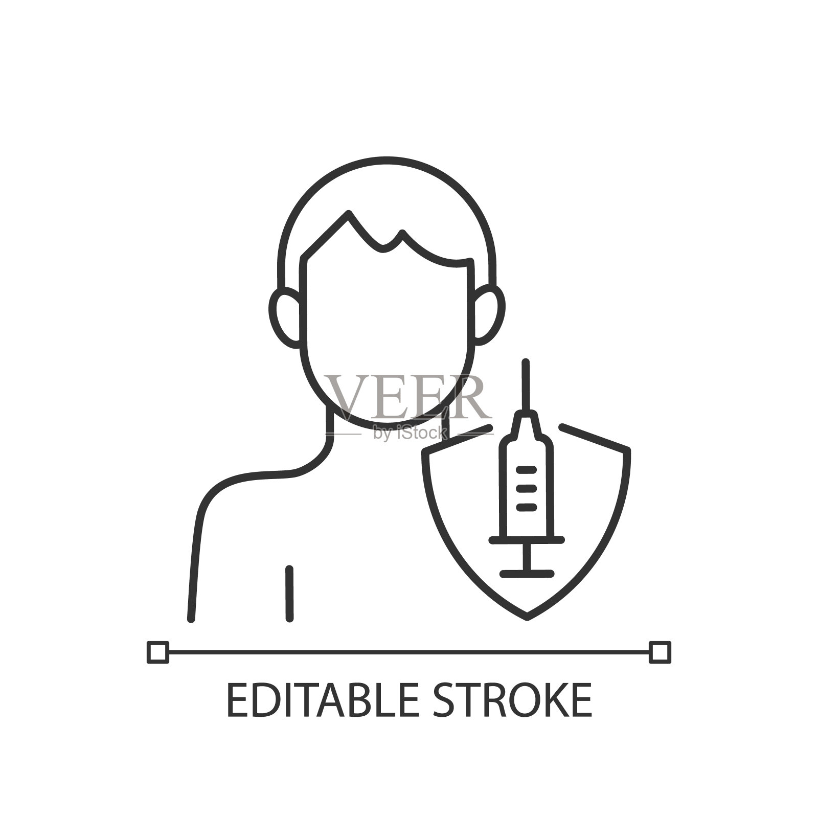 接种成人线性图标插画图片素材