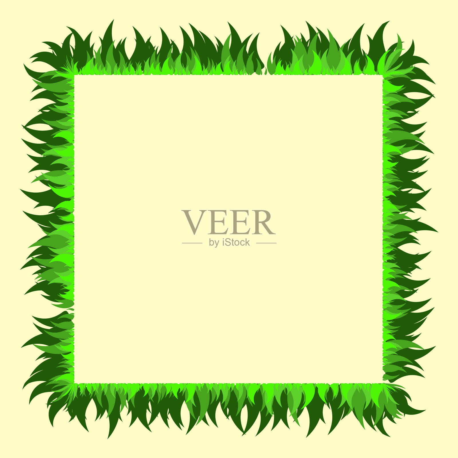 草方框空边框以生态风格搭配插画图片素材