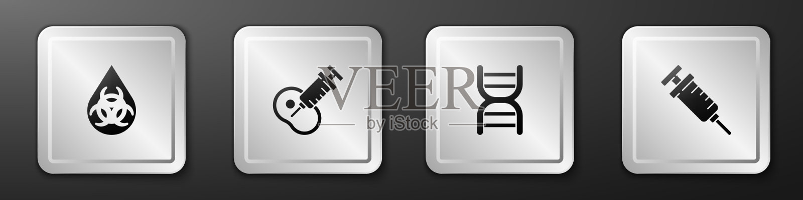 设置转基因肉类的DNA符号和转基因图标素材