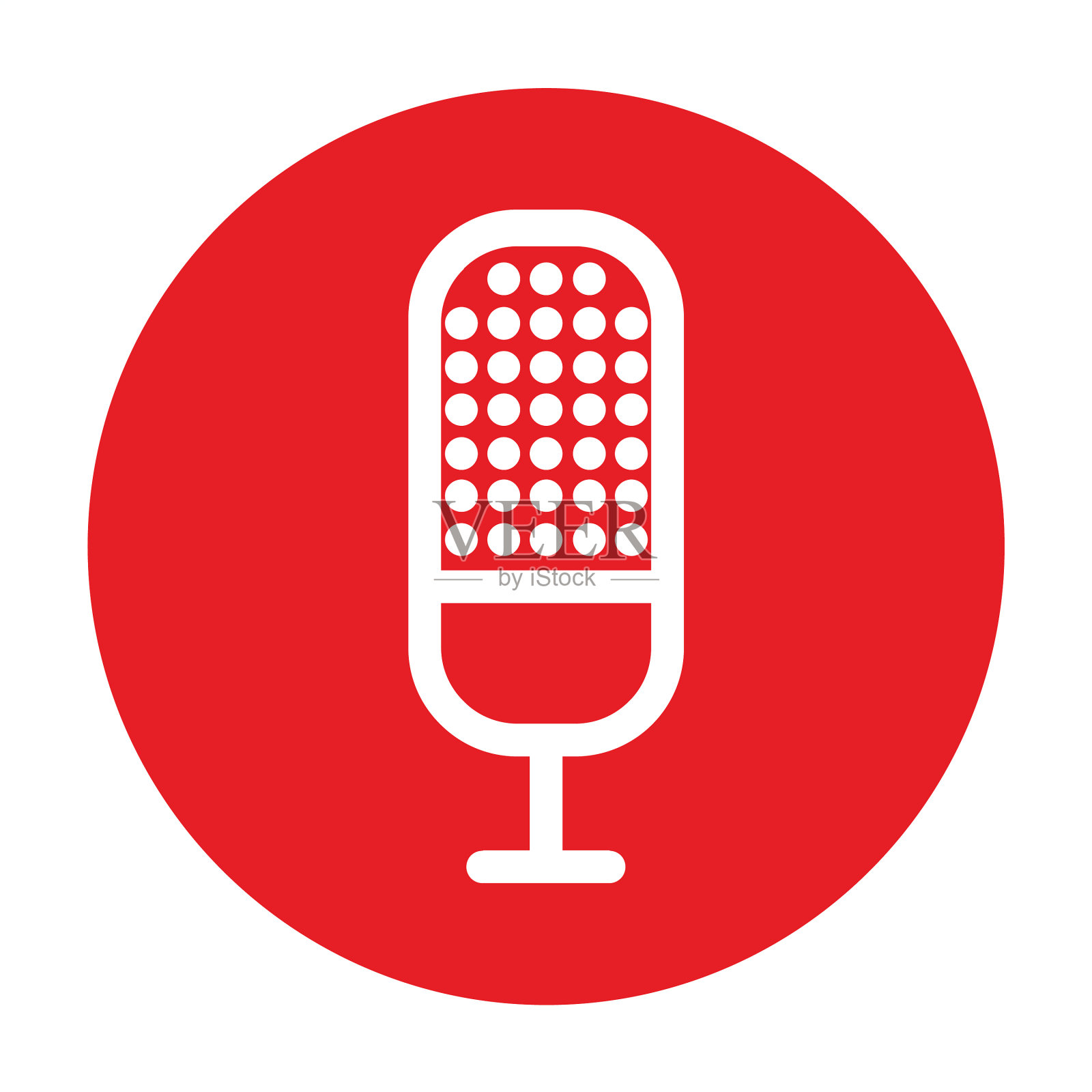 剪影点模式头麦克风图标素材