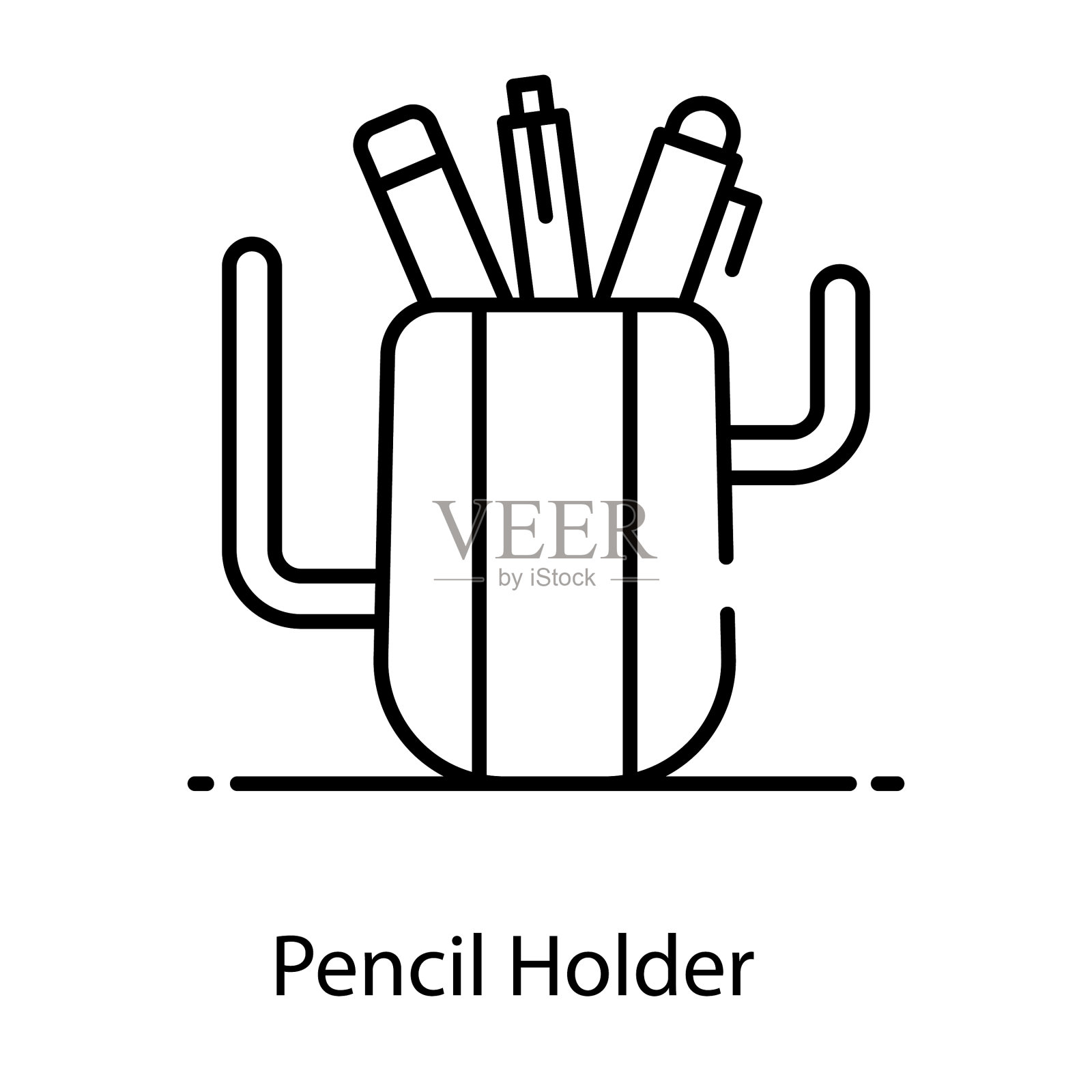 铅笔持有人插画图片素材