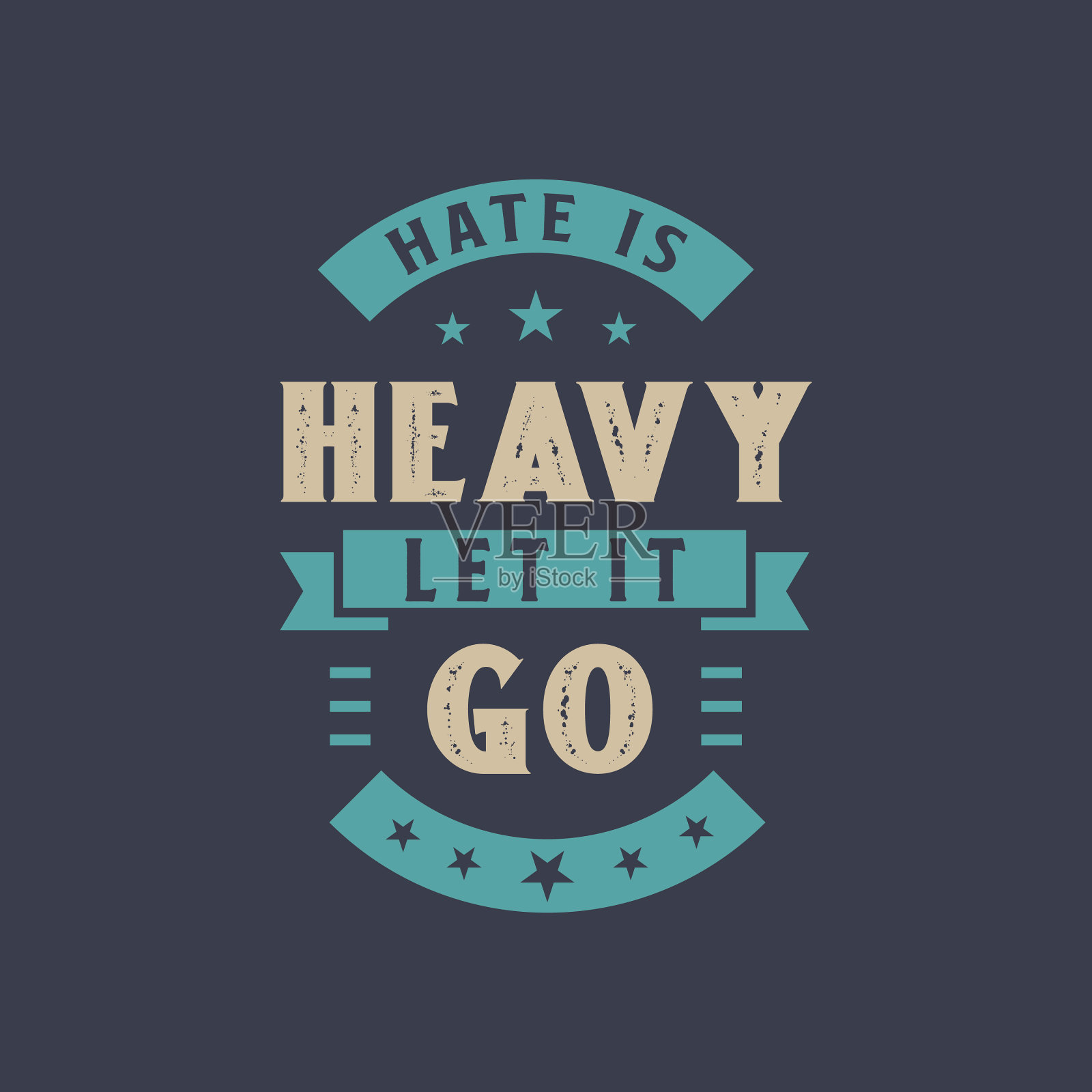 恨是沉重的,让它去吧——励志名言插画图片素材