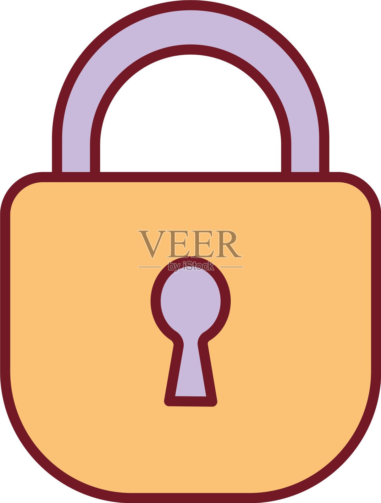 有白色背景的挂锁插画图片素材